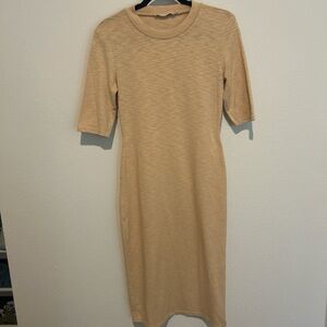 Atmos & Here Tan Ali Knit Midi Dress